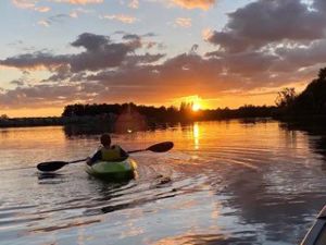 Sunset with canoeist- click for photo gallery